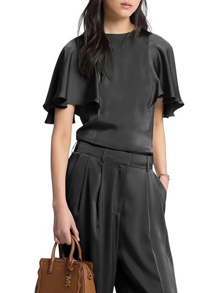 Michael Kors Γυναικείο Καλοκαιρινό Top Σατέν Μαύρο MT6411QAYJ-001
