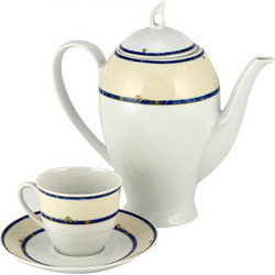 WM Collection Σετ Φλιτζάνια Τσαγιού Πορσελάνης Λευκά Κίτρινα 200ml 6τμχ N2172/550