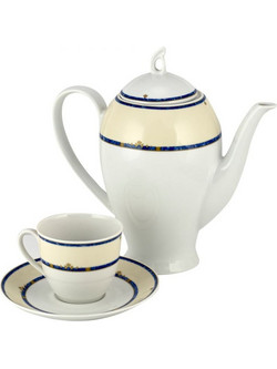WM Collection Σετ Φλιτζάνια Τσαγιού Πορσελάνης Λευκά Κίτρινα 200ml 6τμχ N2172/550