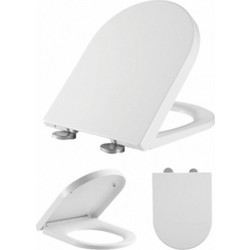 Bormann Gemini Καπάκι Λεκάνης D-Shape από Βακελίτη Soft Close Λευκό 46.5x36cm BTW1010