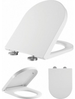 Bormann Gemini Καπάκι Λεκάνης D-Shape από Βακελίτη Soft Close Λευκό 46.5x36cm BTW1010