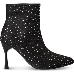 Envie Shoes Γυναικεία Μποτάκια Αστραγάλου Suede Μαύρα με Λεπτό Ψηλό Τακούνι E31-24139-34