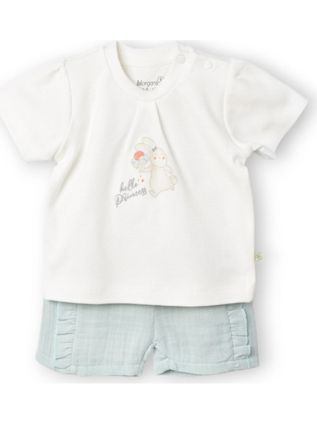 BiBaby Pretty Bunny Βρεφικό Σετ για Κορίτσι Καλοκαιρινό Μπεζ Πράσινο Mint 59732