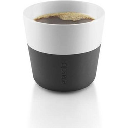 Eva Solo Marble Σετ Φλιτζάνια Espresso & Lungo Πορσελάνης Λευκά Μαύρα 230ml 2τμχ 501002