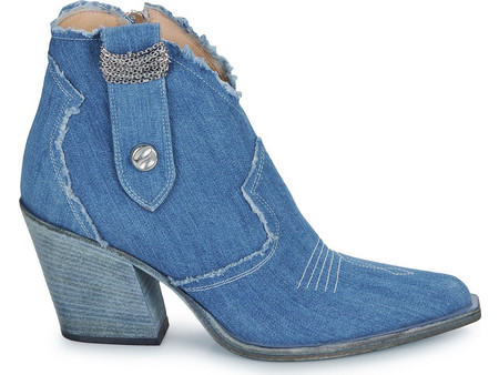Fru.it Γυναικεία Μποτάκια Cowgirl Μπλε με Χοντρό Ψηλό Τακούνι 8575-944