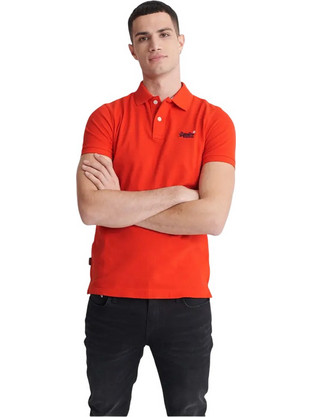 Superdry Ανδρική Αθλητική Μπλούζα Polo Πορτοκαλί M1110004A-OMG