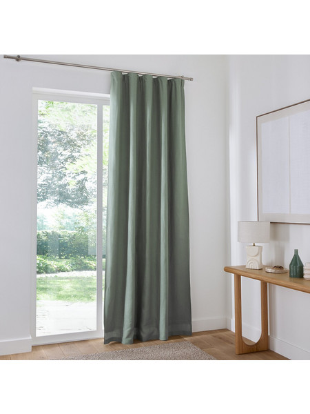 La Redoute Κουρτίνα Συσκότισης με Τρέσα 135x220 Onega 351458316 Σταχτί Πράσινο
