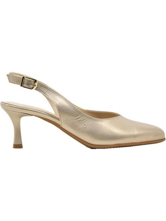 Ragazza Γόβες Slingback Δερμάτινες με Λεπτό Χαμηλό Τακούνι Χρυσές 087
