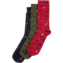 Barbour Ανδρικές Κάλτσες Ψηλές με Σχέδια Χακί Κόκκινες Navy Μπλε 3Pack MGS0111-MI31