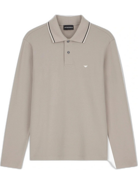 Emporio Armani Ανδρική Μπλούζα Polo Μακρυμάνικη Μπεζ EM004608AF23090U8049