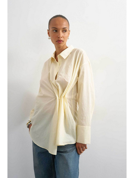Topshop Elisa Γυναικείο Χειμερινό Top Βαμβακερό Κίτρινο 31001391