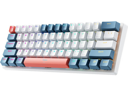 Machenike K500-B61 Μηχανικό Gaming Πληκτρολόγιο 60% με Custom Red Διακόπτες RGB White Blue