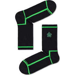 Happy Socks Squiggly Flower Ανδρικές Κάλτσες Ψηλές με Σχέδια Μαύρες P000221