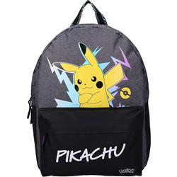 Vadobag Pokemon Ready For Battle Σχολική Τσάντα Πλάτης Μαύρη Γκρι VADO640-01336