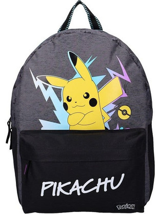 Vadobag Pokemon Ready For Battle Σχολική Τσάντα Πλάτης Μαύρη Γκρι VADO640-01336