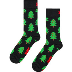 Happy Socks Trees Sock Χριστουγεννιάτικες Ανδρικές Κάλτσες Ψηλές Μαύρες P006817