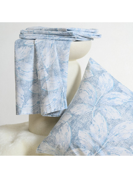Melinen Σετ Σεντόνια Μονά με Λάστιχο 100x200+32 Lesslie Blue Casual Line Mini
