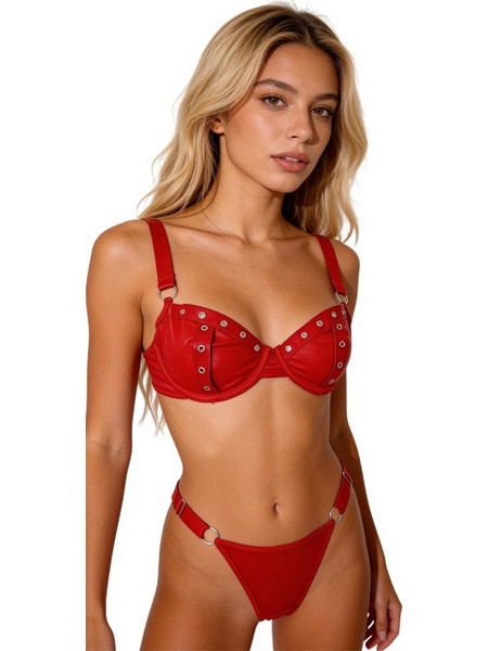 AnnaMu Σετ Sexy Εσώρουχα Κόκκινα A-1208
