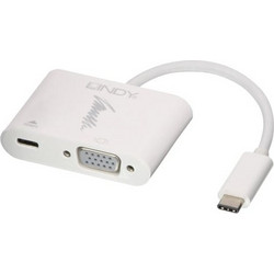 Lindy 43194 USB 3.1 Type C to VGA Converter with USB USB Power Delivery