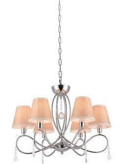 Πολύφωτο 6Φ Σε Χρώμιο Και Μπέζ Χρώμα Home Lighting Laki 77-3665