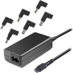 Akyga Φορτιστής Laptop 65W 20V 3.5A με Αποσπώμενο Καλώδιο Τροφοδοσίας & Σετ Βυσμάτων AK-NU-12