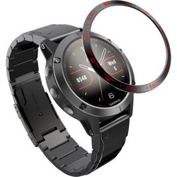 Ατσάλινο Μεταλλικό Πλαίσιο για Garmin Fenix 5 - Μαύρο / Κόκκινο