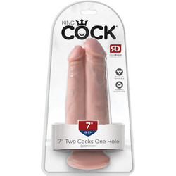 Pipedream King Cock Two Cocks 7" Ρεαλιστικό Dildo με Βεντούζα 18cm Flesh