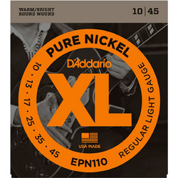 D'Addario EPN110 Σετ 6 Χορδές Ηλεκτρικής Κιθάρας Pure Nickel 10-45" Normal Tension