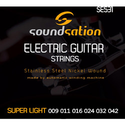 Soundsation SE531 Super Light Σετ 6 Χορδές Ηλεκτρικής Κιθάρας Stainless Steel 9-42" Light Tension