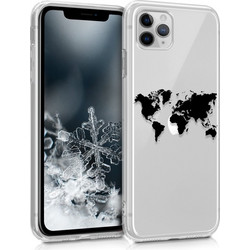 KW Silicone World Map Transparent/Black (iPhone 11 Pro Max)