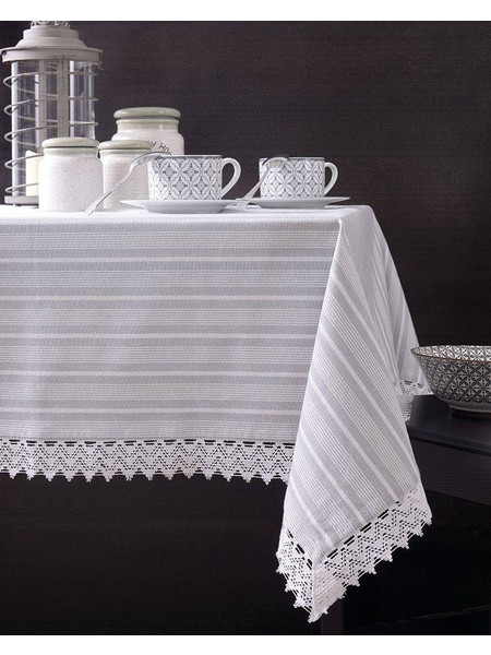 ΤΡΑΠΕΖΟΜΑΝΤΗΛΟ RYTHMOS KILLY ΓΚΡΙ 140X140CM