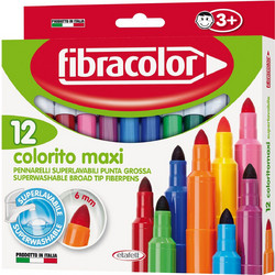 Fibracolor Colorito Maxi Μαρκαδόροι Ζωγραφικής Σετ 12 Χρώματα