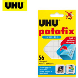 UHU Αυτοκόλλητα Διπλής Όψης Patafix Διάφανα (56 τεμάχια)