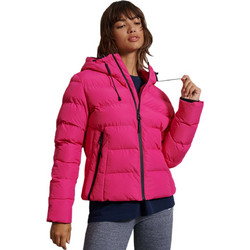 Superdry Spirit Sports Γυναικείο Μπουφάν Χειμωνιάτικο Puffer Κοντό Φούξια W5010286A-22R