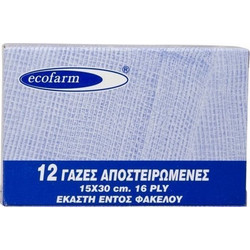 Ecofarm Αποστειρωμένες Γάζες 15x30cm 12τμχ