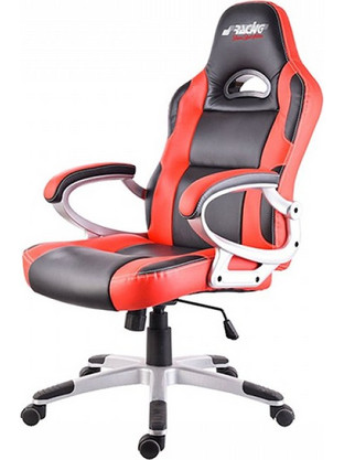 Simoni Racing Καρέκλα Gaming Δερματίνης Μαύρη Κόκκινη AM-SRSRS/C