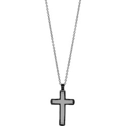 Visetti Ανδρικό Κολιέ Σταυρός από Ατσάλι Ασημί AD-KD185
