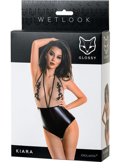Wetlook body dress KIARA - black