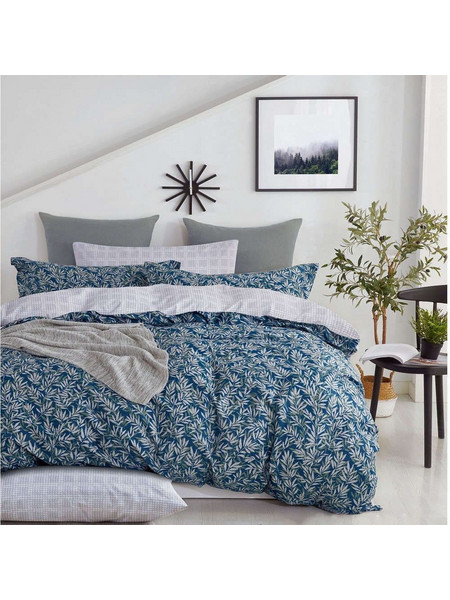 Παπλωματοθήκη Σετ 3Τμχ 1329 Blue-Grey Homeline Υπέρδιπλo 225x245cm 100% Βαμβακοσατέν