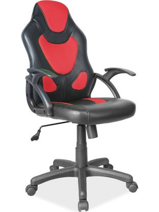 Καρέκλα Gaming Δερματίνης Μαύρη Κόκκινη Q-100