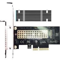 Glotrends NVME Adapter PCIE with M.2 Heatsink M.2 Adapter for Key-M PCIE M.2 SSD (PA09-HS)