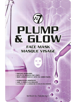 W7 Plump & Glow Κρεμώδης Μάσκα Προσώπου για Λάμψη με Υαλουρονικό 23gr