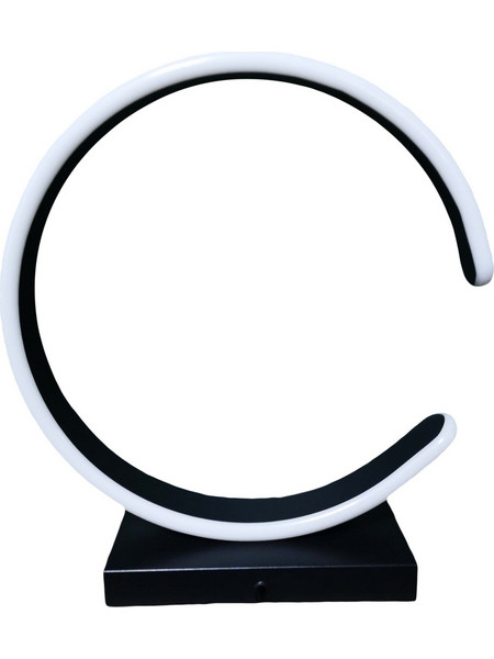 Φωτιστικό δαπέδου led 9W 33cm μισοφέγγαρο ντιμαριζόμενο (dimmable) κομοδίνου μαύρο επιτραπέζιο με κοντρόλ δυνατότητας 3 χρωμάτων θερμό ψυχρό φυσικό