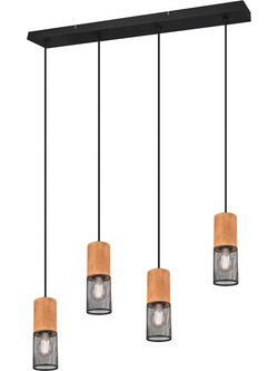 Trio Lighting Tosh Κρεμαστό Φωτιστικό Οροφής Ράγα Πολύφωτο E27 Μαύρο 304300432