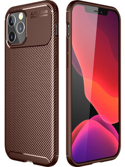 Θήκη Apple iPhone 12 / 12 Pro Carbon Fiber TPU - Brown