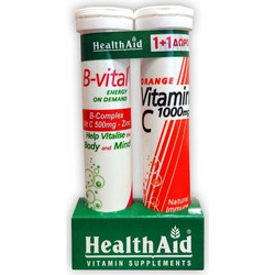 Health Aid B-Vital 20s + Vitamin C 1000mg Orange 20 Αναβράζοντα Δισκία