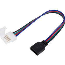 GLOBOSTAR(R) STRIPCON 70741 Ταχυσύνδεσμος για RGB Ταινία LED 10mm σε 4 Pin Θηλυκό Σύνδεσμο IP20 - Λευκό - Μ17 x Π1.5 x Υ0.4cm 70741