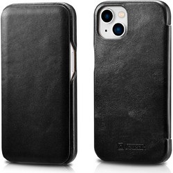 iCarer Vintage Series Curved Edge Δερμάτινη Θήκη Black (iPhone 13 mini)