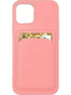 Θήκη Σιλικόνης Με Υποδοχή Κάρτας Για Apple iPhone 12 Mini 5,4'' Ροζ