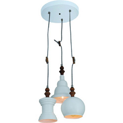 Home Lighting Trixy 77-2744 Κρεμαστό Φωτιστικό Οροφής Τρίφωτο E27 Λευκό HL-047RS-3